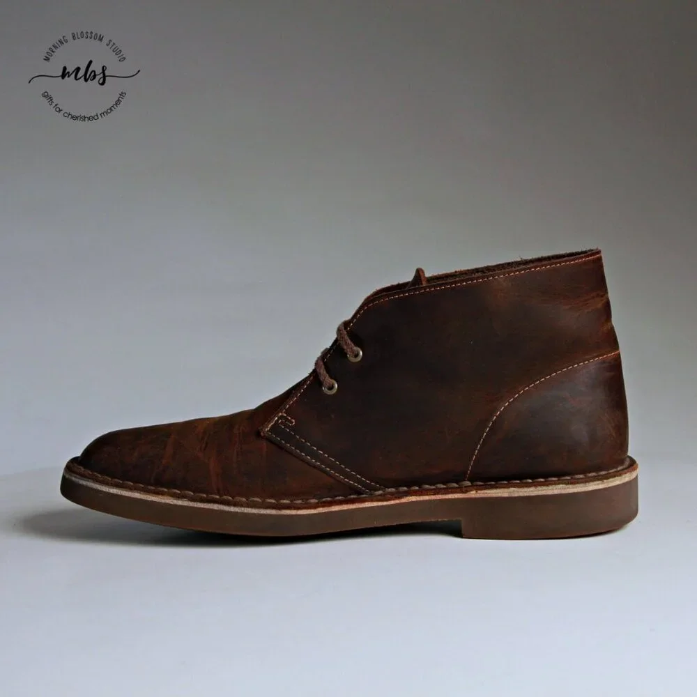 Clarks Bushacre 2 Chukka Lace Up Leather Boots Brown Beeswax Men 10‎